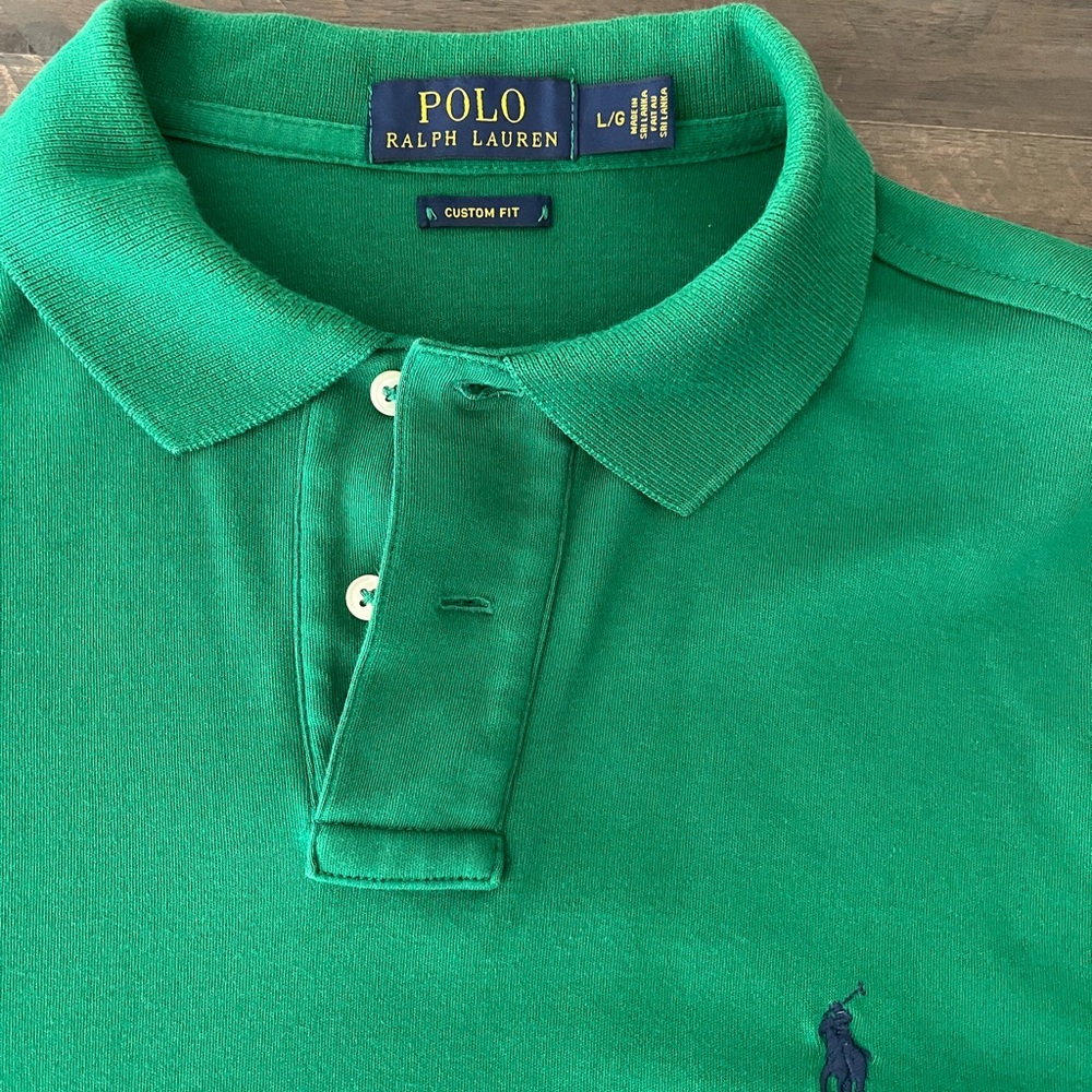 Long sleeve Ralph Lauren Polo shirt- size large - green